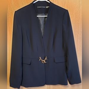 Ivanka Trump Colarless Toggle Blazer.